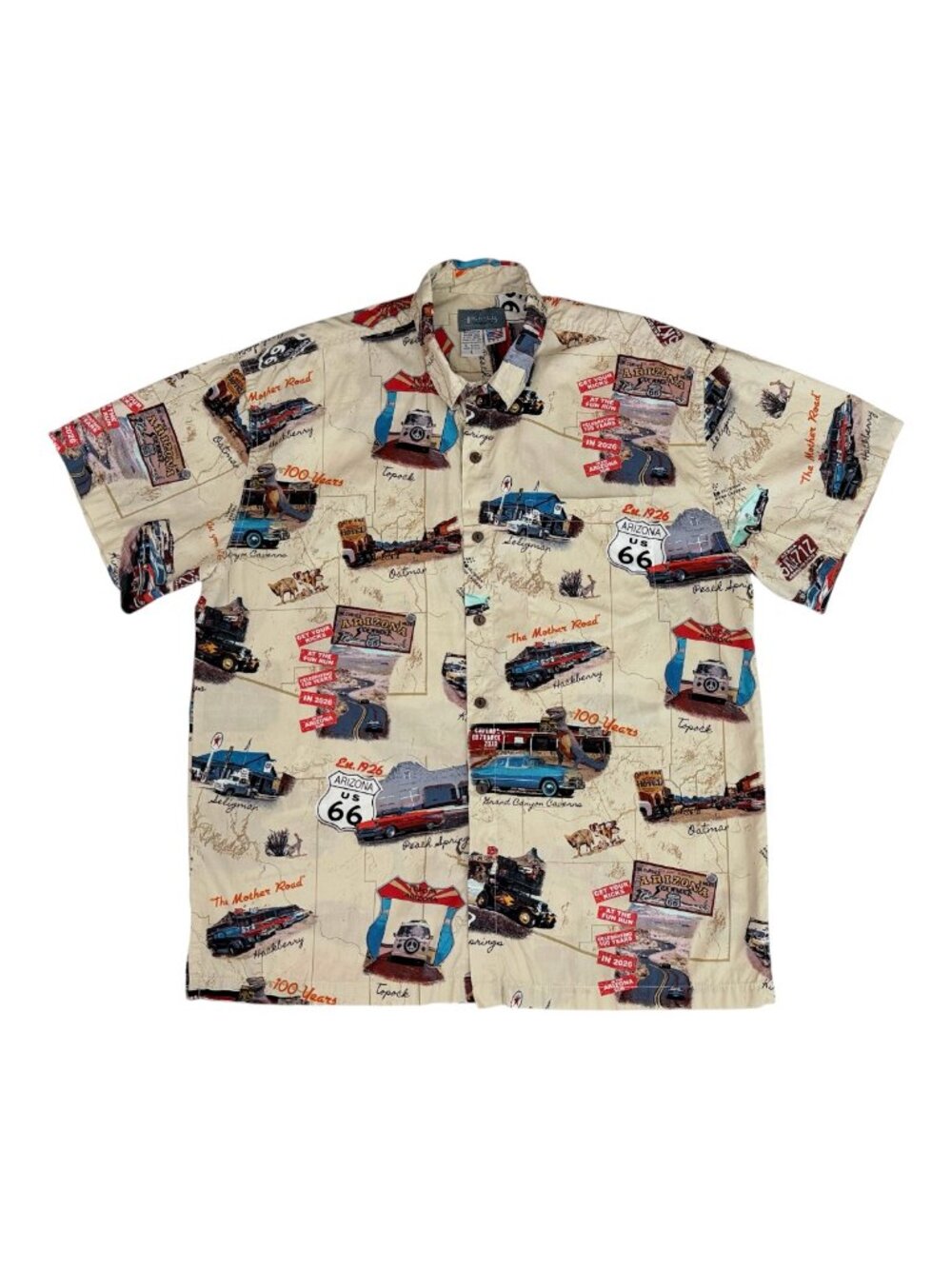 High Seas Trading Co Route 66 Arizona Shirt Mens L Made USA Cotton